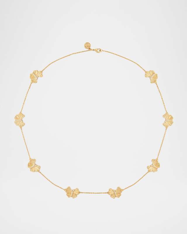 Cubic Zirconia Butterfly Station Necklace